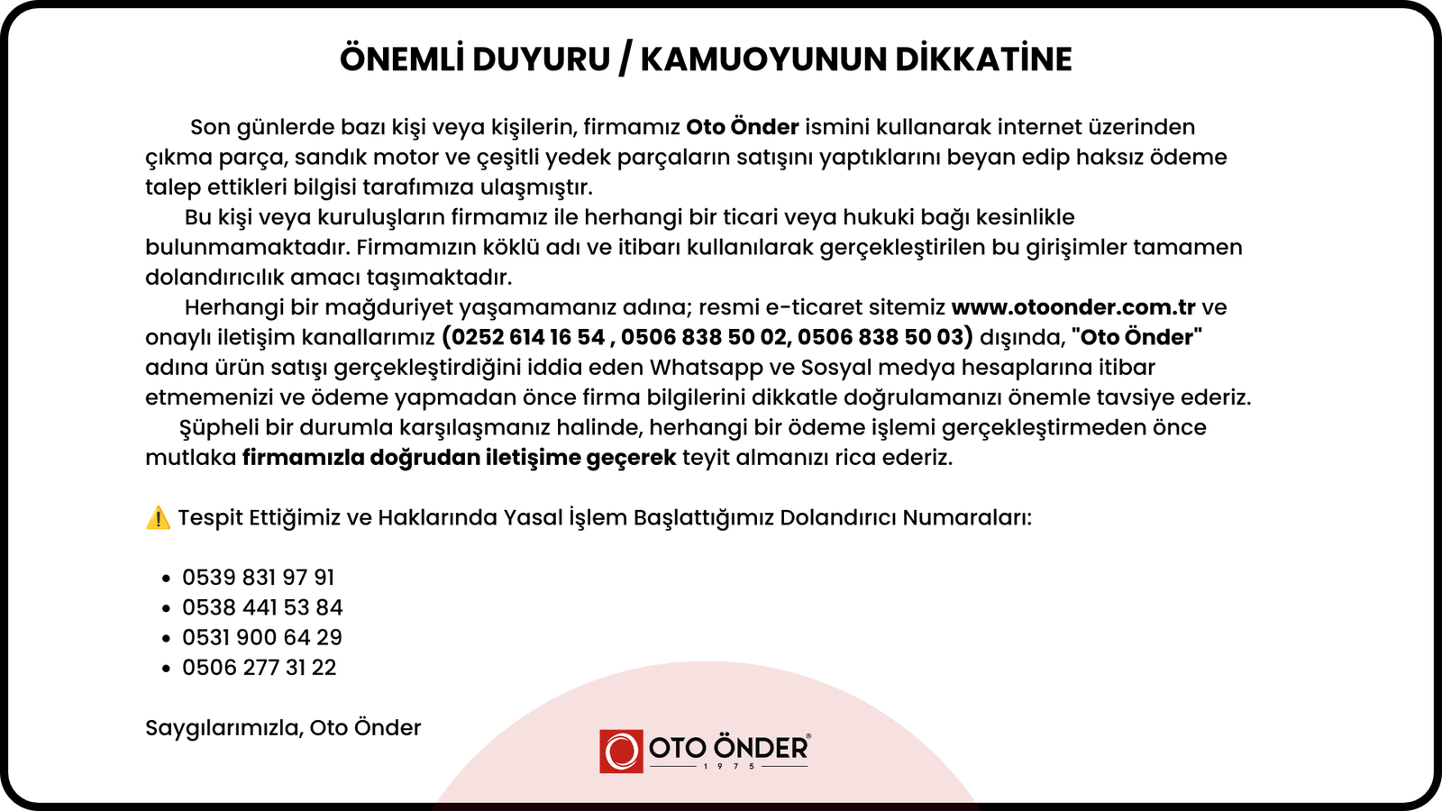 ÖNEMLİ DUYURU!