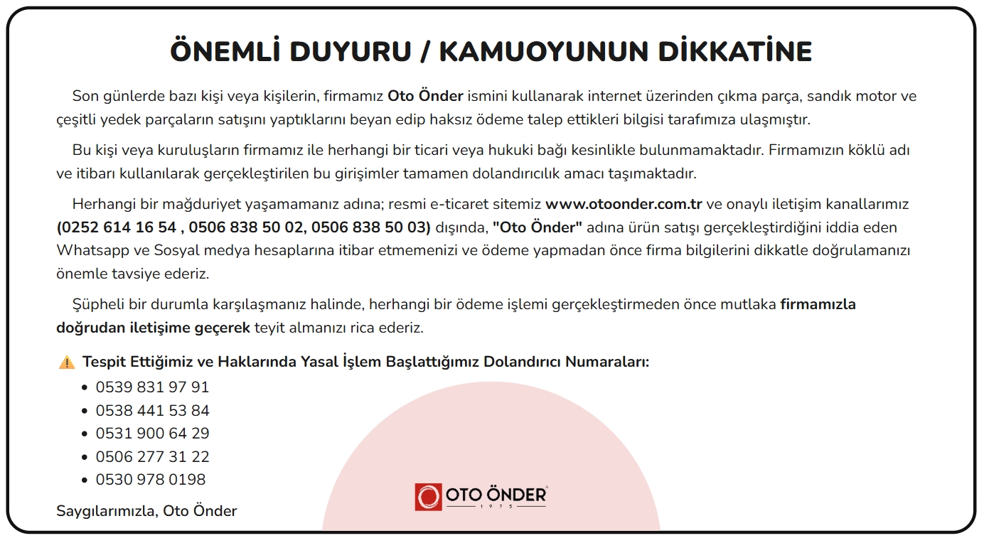 ÖNEMLİ DUYURU!